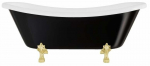 Vann, teisaldatav Besco Amelia B&W, 190 cm x 77 cm x 69 cm, ovaalne, kuldne/valge