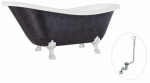 Vann, teisaldatav Besco Otylia Glam, 160 cm x 77 cm x 68.5 cm, ovaalne, kroom/grafiit