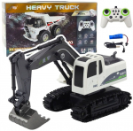 Raadiojuhitav ekskavaator Lean Toys Heavy Series, 1:24, valge v.