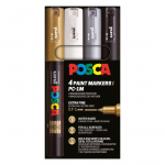 Universaalne markerite komplekt Posca PC-1M, &uuml;hepoolsed, mitmev&auml;rviline, 4 tk