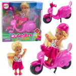 Nukk aksessuaaridega Lean Toys Cute Girl Happy Time Scooter, 11 cm, mitmev&auml;rviline