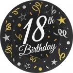 &Uuml;hekordne taldrik GoDan Happy Birthday 18, &Oslash; 18 cm, 6 tk