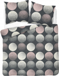 Voodipesukomplekt POK-512, valge v./roosa v./hall v., 70 x 80 cm, 160 x 200 cm, 3 os.