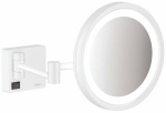 Kosmeetiline peegel Hansgrohe AddStoris, valgustusega, rippuv, 16 cm x 21.7 cm, valge matt v.