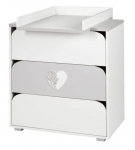 Arendusplaadiga kummut Klups Nel Heart, 81 cm x 80 cm