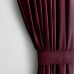 &Ouml;&ouml;kardin, lipsuga Restilo Velvet, punane v., 140 cm x 245 cm