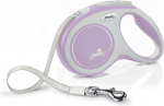 Automaatne jalutusrihm Flexi New Comfort Tape, valge v./violetne v., XS 3m