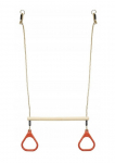 Trapets laste m&auml;nguv&auml;ljakule Greenmill Wooden Ring Trapeze, 58 cm, pruun v./punane v.