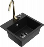 K&ouml;&ouml;givalamu Mexen Milo 6505441000-77+670200-50+66911-70, graniit, 43 cm x 41 cm x 17.1 cm, kuldne/must