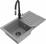 K&ouml;&ouml;givalamu koos kraaniga Mexen Pablo, graniit, 75 cm x 43 cm x 16.1 cm, must/hall/grafiit