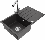 K&ouml;&ouml;givalamu koos kraaniga Mexen Bruno Duero, vaik/graniit, 79.5 cm x 49.5 cm x 20 cm, must/kroom