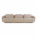 Diivan Domoletti Tiva three-seater, kreemjasvalge/pruunikashall, 310 x 90 cm x 70 cm