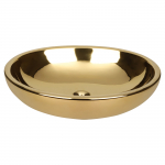 Vannitoa kraanikauss, keraamiline, 50 cm x 39 cm x 14 cm, kuldne