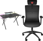 M&auml;ngulaua ja tooli komplekt reguleeritava k&otilde;rgusega Genesis Holm 300 RGB + Astat 200 G2, 120 cm x 60 cm, 75 cm, must v.