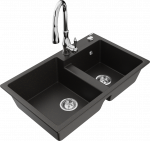 K&ouml;&ouml;givalamu koos kraaniga Mexen Tomas, vaik/graniit, 80 cm x 50 cm x 19 cm, kuldne/must