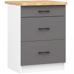 Alumine k&ouml;&ouml;gikapp Akord Oliwia S60, pruun v./valge v./hall v., 60 cm x 46 cm x 85 cm