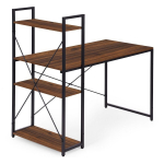 Kirjutuslaud ja riiul ModernHome TH-SD-15, 120 cm x 60 cm, 120 cm, must v./tumepruun v.