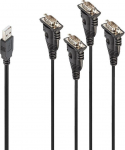 Kaabel Lindy 42675 USB Type-A Male, 4 x RS-232, 0.94 m, must v.