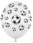 &Otilde;hupallide komplekt ovaalsed PartyDeco Footballs, valge v./must v., 6 tk