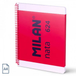 M&auml;rkmik Milan Nata 624, ruuduline, A4, 160 lehte, Punane v.
