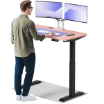 Arvutilaud reguleeritava k&otilde;rgusega Desktronic HomeOne 840 3, 120 cm x 60 cm, 119 cm, must v./roosa v.