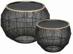 Kohvilaudade komplekt Kamika, kuldne v./must v., 40 - 55 cm x 41 cm x 30 - 41 cm, 2 tk
