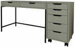 Kirjutuslaud sahtlitega, komplekt Kalune Design Working 1600-77, 120 cm x 55 cm, 77.4 cm, roheline v.