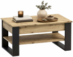 Kohvilaud Akord Furniture Factory Denver, must v./artisan oak v., 92 cm x 52 cm x 45 - 58 cm