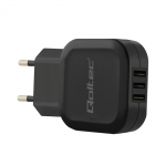 Adapter Qoltec, USB/Europlug, must v., 17 W