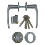 Ukse k&auml;epide silindriga Fiskostar 27K, kroomitud