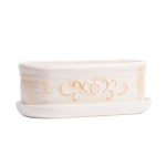 Lillepott Darželis, keraamiline, 32.5 cm x 12.5 cm, valge/oranž