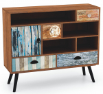 Kummut Mezo KM3, pruun v./mitmev&auml;rviline, 80 cm x 99.3 cm x 29 cm