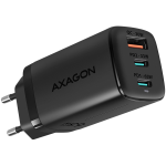 Telefoni laadija Axagon ACU-DPQ65, USB Type A/2 x USB Type C, must v., 65 W