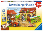 Pusle 2in1 Ravensburger Working On The Farm 07560, 18 cm x 26 cm, 24 tk, mitmev&auml;rviline