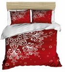 J&otilde;ulu voodipesu komplekt Mijolnir 178PRL1277, valge v./punane v., 50 x 70 cm, 200 x 220 cm, 4 tk