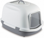 Suletud kassitualett Stefanplast Super Queen 590006GPI, valge v./hall v., suletud, 71 cm x 55 cm x 45.6 cm