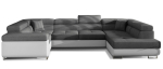 Nurgadiivan Letto Sawana 05, Soft 17, valge v./tumehall v., parem, 202 x 340 cm x 90 cm