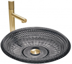 Vannitoa kraanikauss Mexen Heba 24064570, klaas, 45 cm x 45 cm x 12 cm, must