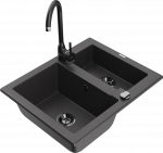 K&ouml;&ouml;givalamu Mexen Carlos 6518581500-76+670200-70+66921-70, graniit, 58 cm x 47 cm x 17.7 cm, black granite+black(b)