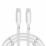 CP USB-C USB-C PD 60W 3A Super Kiire Laadimine 1m iPhone 15 Kaabel koos integreeritud magnetilise kaabli korraldajaga Valge