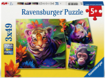 Pusle 3in1 Ravensburger Children of the Jungle, 21 cm x 21 cm, 147 tk, mitmev&auml;rviline