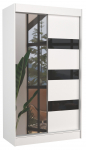 Riidekapp ADRK Toura 120, valge v./must v., 61 cm x 120 cm x 215 cm, peegliga
