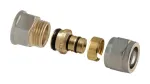 Lahtik&auml;iv keermestatud otsak TDM Brass 1435, 20mm x 1/2", messing/nikkel