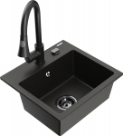 K&ouml;&ouml;givalamu koos kraaniga Mexen Milo, vaik/graniit, 43 cm x 41 cm x 17.1 cm, metallic black/gold+black