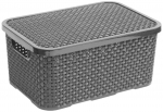 Hoiukorv, esemete hoidmiseks Branq Rattan, 7 l, antratsiit, 28.5 x 19.5 x 12.9 cm