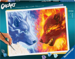Maalimine numbrite j&auml;rgi Ravensburger CreArt Fire & Ice, sinine v./oranž v., 30 x 40 cm
