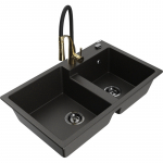 K&ouml;&ouml;givalamu Mexen Tomas, graniit, 80 cm x 50 cm x 19 cm, kuldne v./must v.