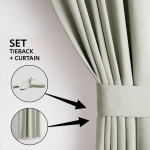 Pimendav kardin Restilo Pleat Blackout, beež v., 140 cm x 245 cm (kahjustatud pakend)