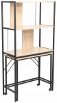 Kirjutuslaud ja riiul Home4you Lester, 40 cm x 84 cm, 160 cm, pruun v./must v.