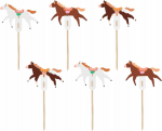 Dekoratsioon, komplekt Party Deco Horses, pruun v./valge v., 13 cm, 6 tk